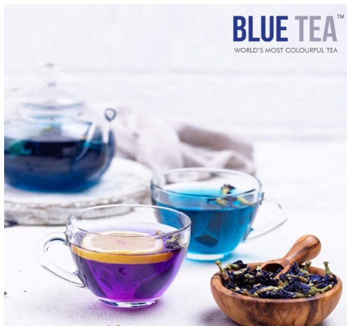 BLUE TEA - Pure Chamomile Flower Tea - 30 Pyramid Tea Bags - Premium Tin Box _ Herbal tea to sleep and calm down better - Plastic free - Non GMO - Gluten free (3)
