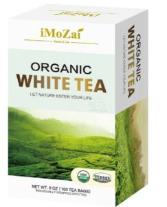 Imozai Organic White Tea Bags 100 Count Individually Wrapped (1) - What Is The Best White Tea To Drink For Weight Loss?