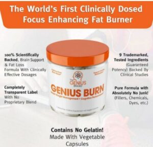 Genius Fat Burner - Thermogenic Weight Loss & Nootropic Focus Supplement - Natural Metabolism & Energy Booster for Men & Women | Thyroid Support and Appetite Suppressant w/ Gymnema Sylvestre, 60 Pills -What Healthy Pills Recommended For Fat Burning?
