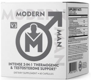 Modern Man V3 - Testosterone Booster + Thermogenic Fat Burner for Men, Boost Focus, Energy & Alpha Drive - Anabolic Weight Loss Supplement & Lean Muscle Builder | Lose Belly Fat - 60 Pills -What's The best weight loss Pill for Men's Belly fat That Works On Amazon?