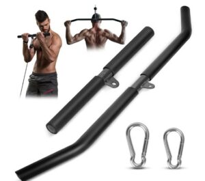 The Best 5 Pulley System Attachment & Accessories Set On Amazon Boxerpoint 39 Inch LAT Pull Down Bar, Straight Bar and Carabiners Set - 2-in-1 Set of Sturdy Iron Pulldown Attachments - Easy Grip EVA-Wrapped Cable Machine Attachment Set - Heavy-Duty Home Gym Accessories