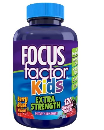 What's the best brain booster supplement for kids. Focus Factor Kids Extra Strength Daily Chewable for Brain Health Support, 120 Count – Vitamins for Kids - Quality Formula – Gluten & Dairy Free Supplements for Children – No Artificial Sweetener