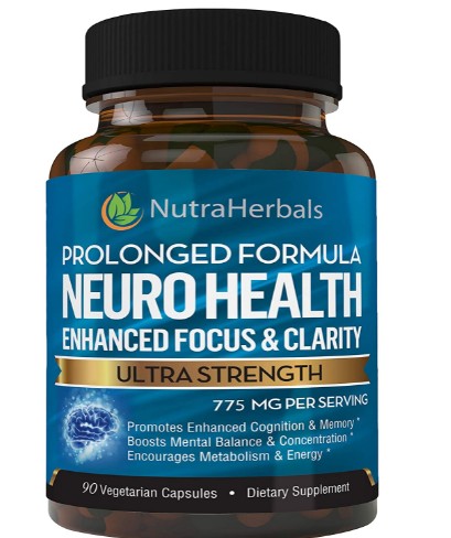 NUTRAHERBALS Brain Booster Supplement -_90 Day Supply_- Nootropics Support Mental Clarity, Memory & Focus. Scientifically Formulated for Prolonged Performance - DMAE, Bacopa Monnieri, Rhodiola Rosea.