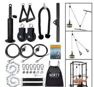 The Best 5 Pulley System Attachment & Accessories Set On Amazon  SERTT Weight Cable Pulley System Gym, Upgraded Cable Pulley Attachments for Gym LAT Pull Down, Biceps Curl, Tricep, Arm Workouts - Weight Pulley System Home Gym Add On Equipment