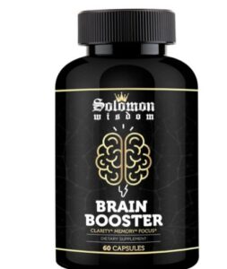 Solomon Wisdom Brain Booster – Nootropic Dietary Supplement for Memory Boost – 60 All-Natural Capsules to Enhance Focus & Improve Concentration & Clarity – Brain Health & Better Cognitive Performance